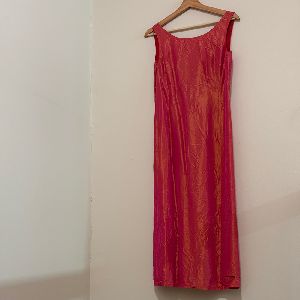 Elegant Pink Taffeta Sleeveless Tara Jarmon Dress